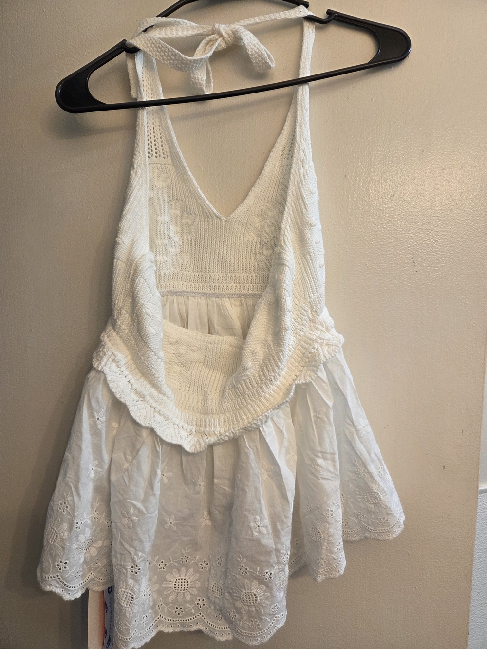 Cider White Babydoll Halter Top - Picture 2 of 3
